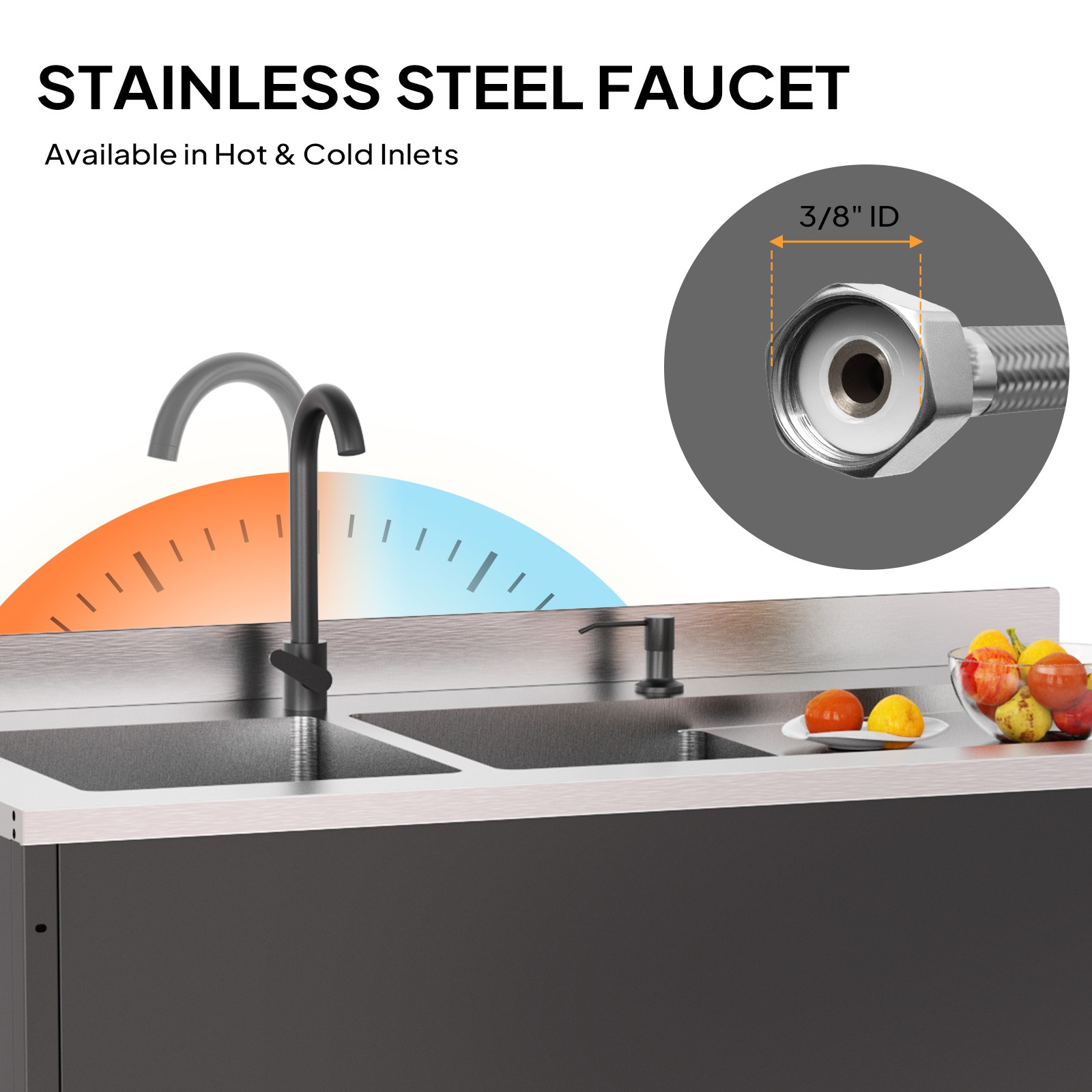 Heavy-Duty Stainless Steel Double Bowl Utility Sink, 47.5″D x 24″W x 38.9″H New