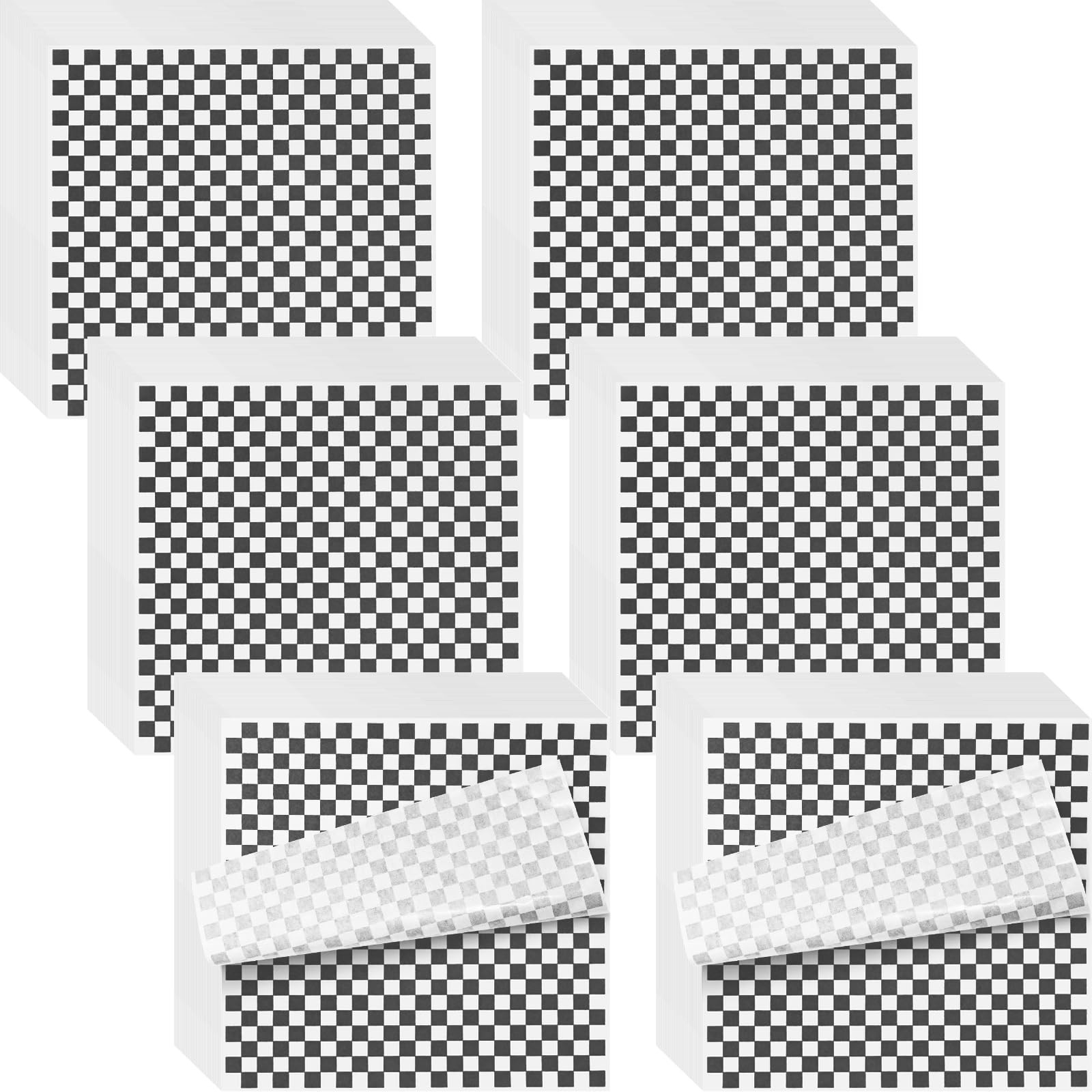 960 Pieces Deli Wax Paper Sheets 12 x 12 inches Checkered Sandwich Wrapping P…
