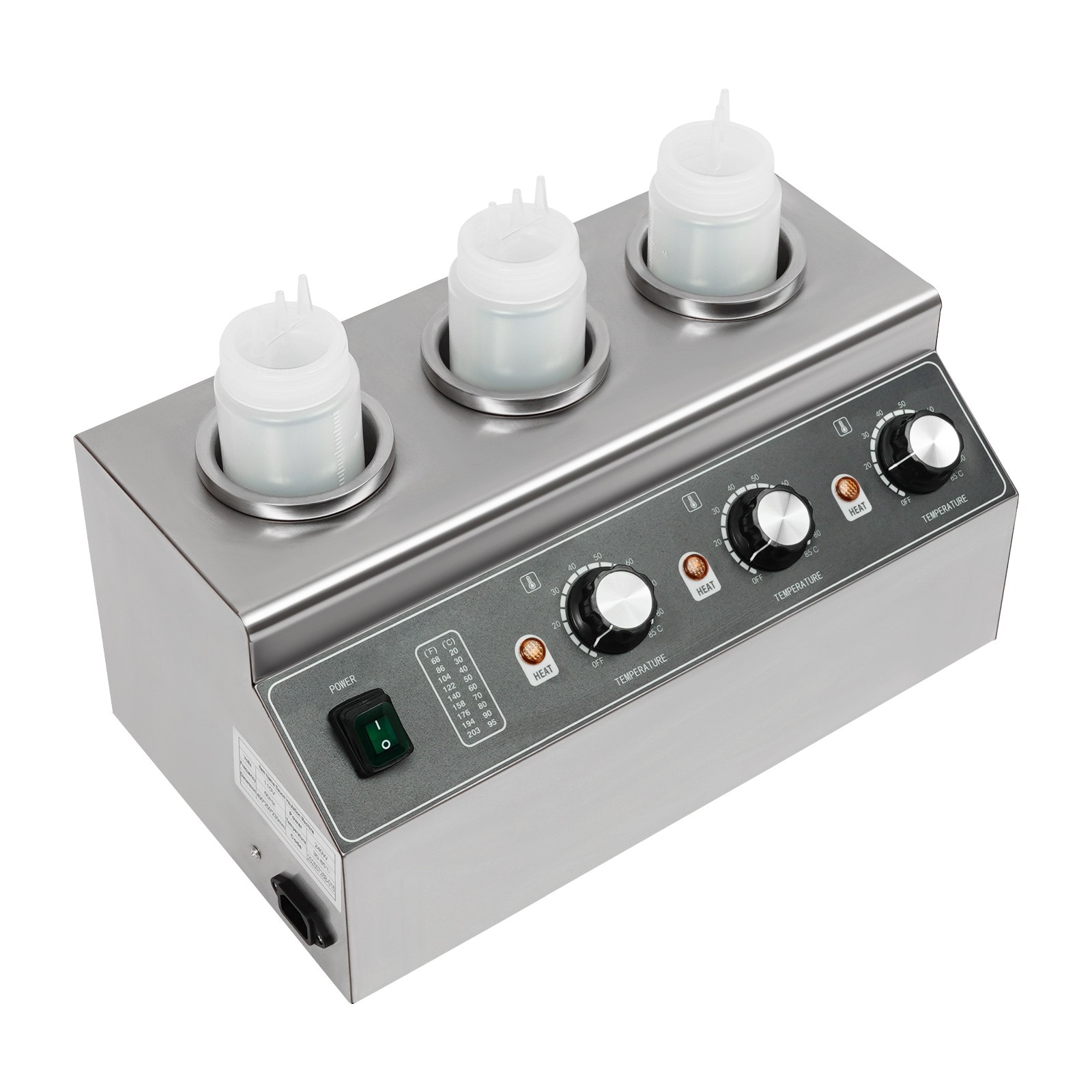 Electric Sauce Warmer Commercial Cheese Dispenser Warming Machine with 3 Bottles