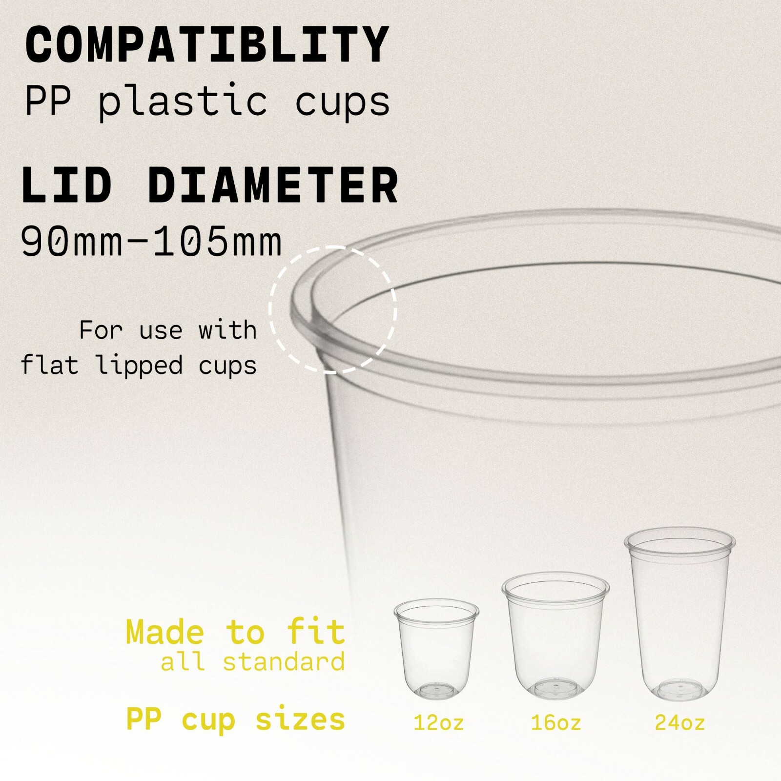 Cup Sealer Film Boba Bubble Tea Clear Sealing PP 3275 cups @ 90mm-105mm