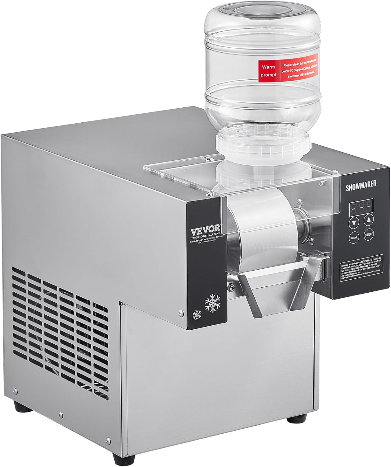 Stainless Steel Snowflake Ice Maker – 176.4LBS/24H for Cafés & Bakeries