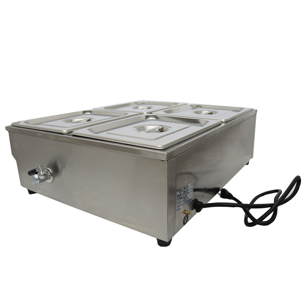 Commercial Stainless steel Squarish 4-Pan 1/2 Size Buffet Food Warmer 110V 1.5KW