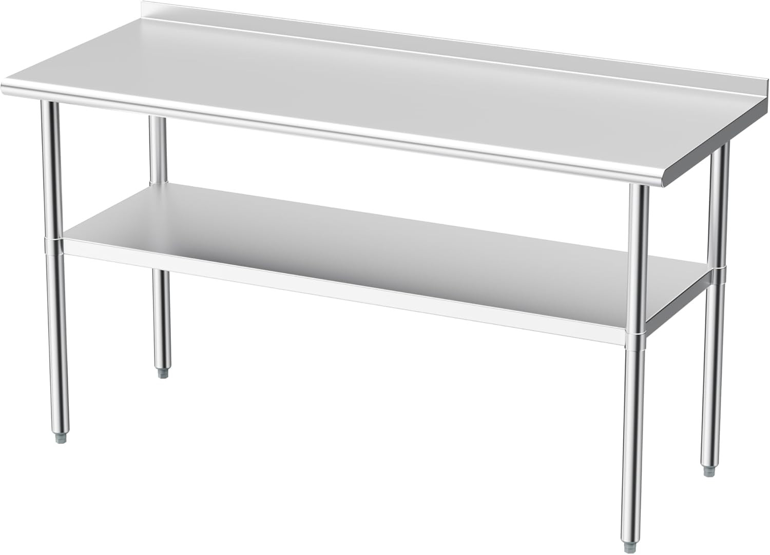Heavy Duty Stainless Steel Prep Table with Backsplash & Adjustable Shelf 24×60