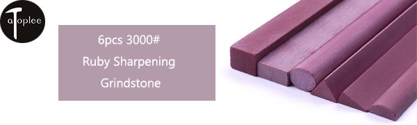 Polishing Stone, 6pcs Grit 3000# Ruby Whetstone Polishing Stone Oilstone Graver