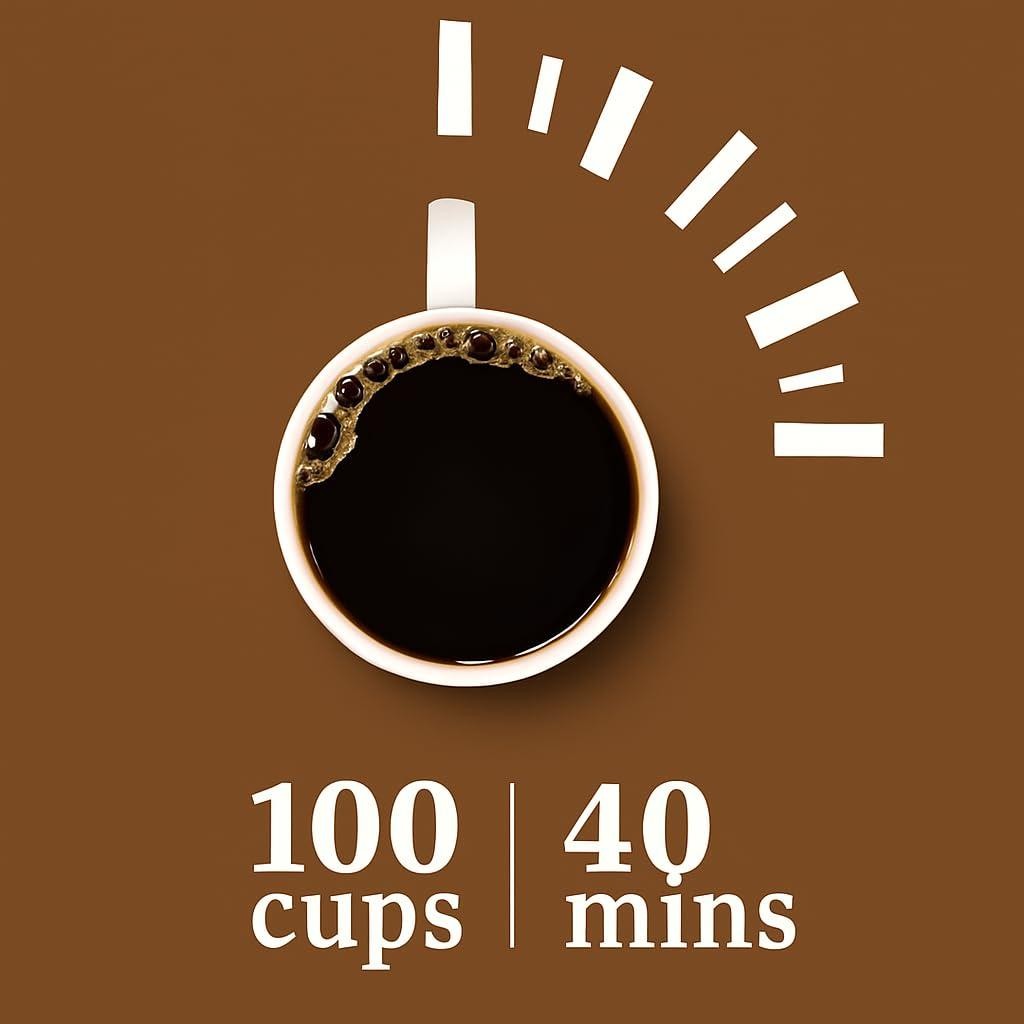 TROPOW 100 Cups Coffee Urn – 14L Commercial Coffee Maker with Hot Beverage Dispe