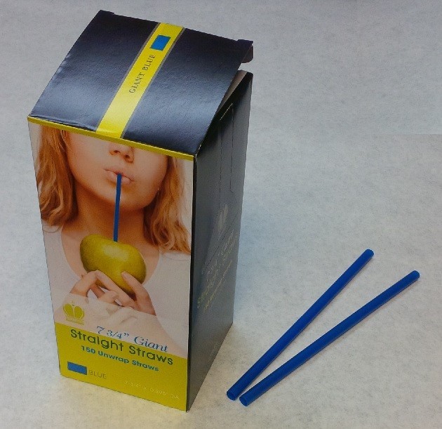 150 piece 7.75″ BLUE Plastic Turbo Size FAT DRINKING STRAWS Soda Milkshake
