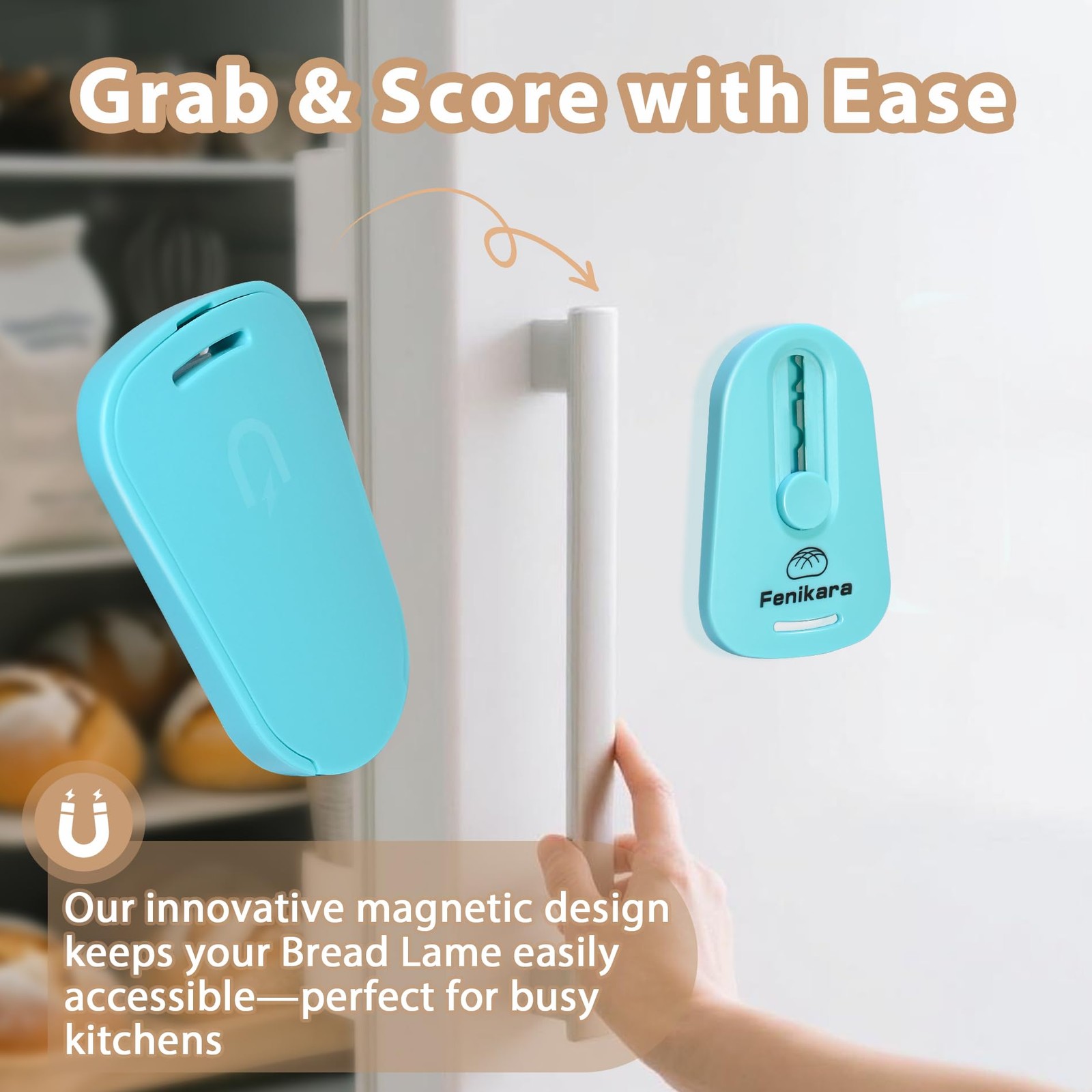 Professional Bread Lame,Upgraded Extractable & Magnetic 1.7″, Bay Blue