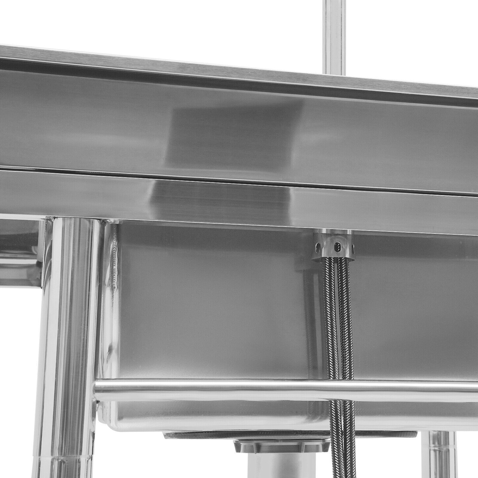 Commercial Kitchen Sink Prep Table with Faucet 304 Stainless Steel 1 Compartment