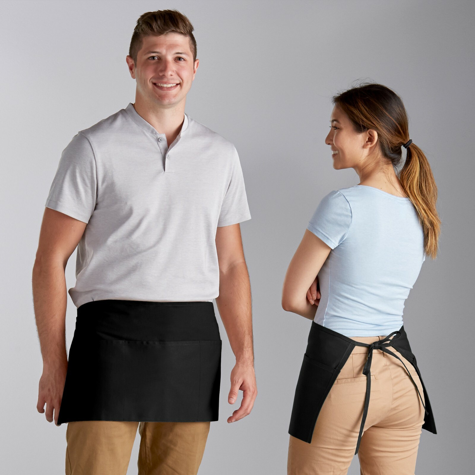 BLACK 3-POCKET RESTAURANT WAITRESS/WAITER APRONS BIB SIZE 24″ x 12″ POLYESTER