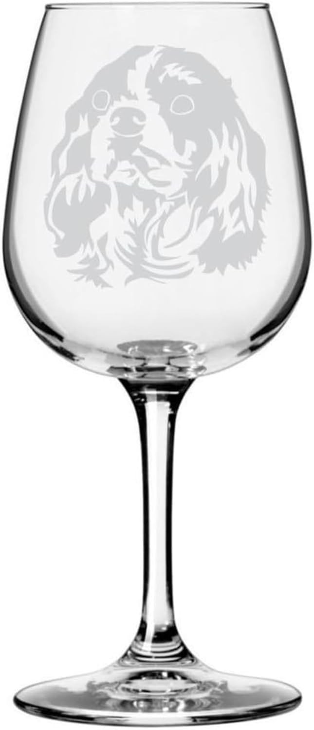 Personalized Dog Themed Etched Wine Glass – Custom Dog Breed Wine Glasses for
