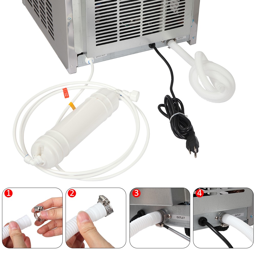 ZOKOP Built-in 110Lbs Commercial Stainless Steel Ice Maker Machine Ice Cube New