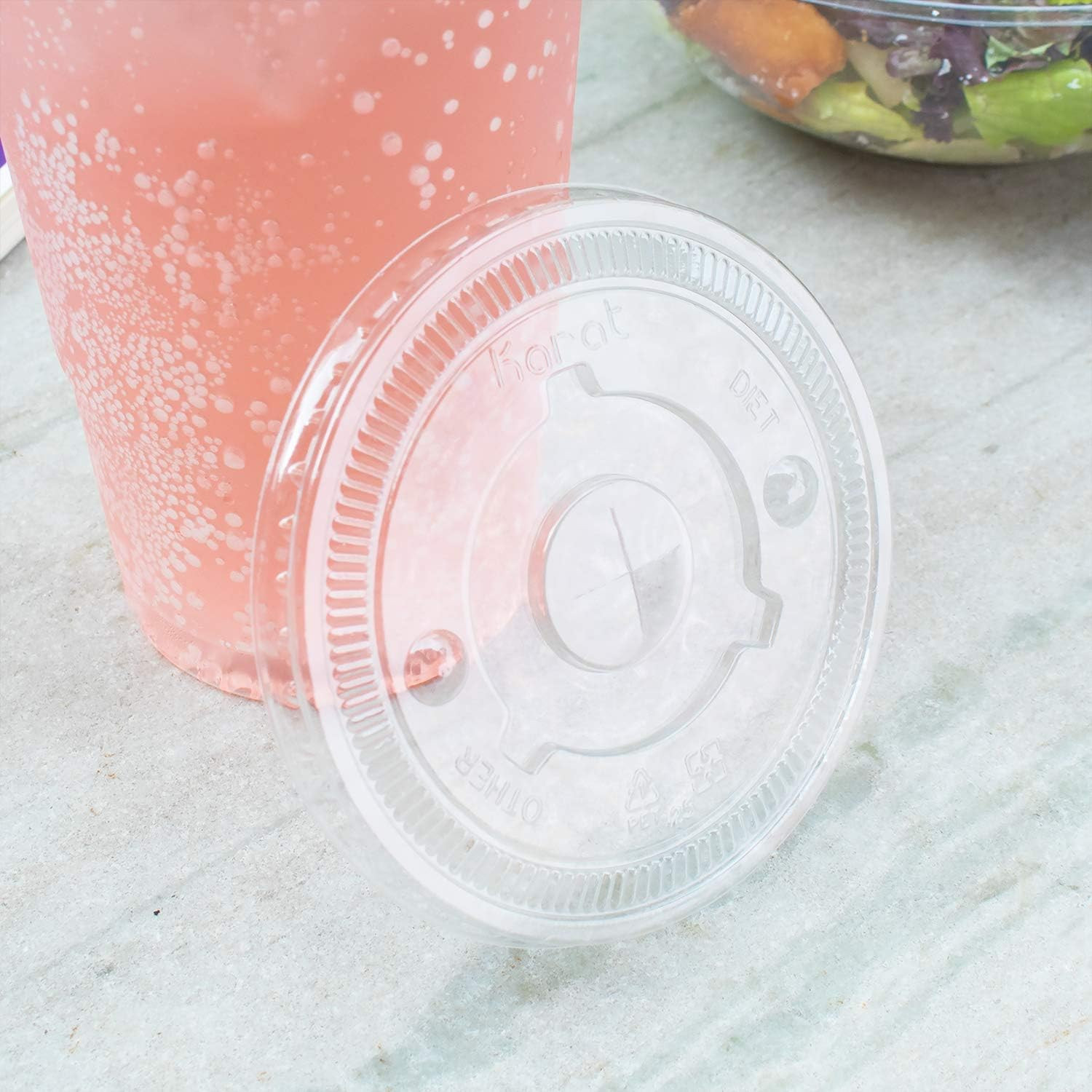 C-KCL1045 PET Flat Lid, Fits 32 Oz 104.5Mm Diameter Pp/Paper Cold Cup (Pack of 6