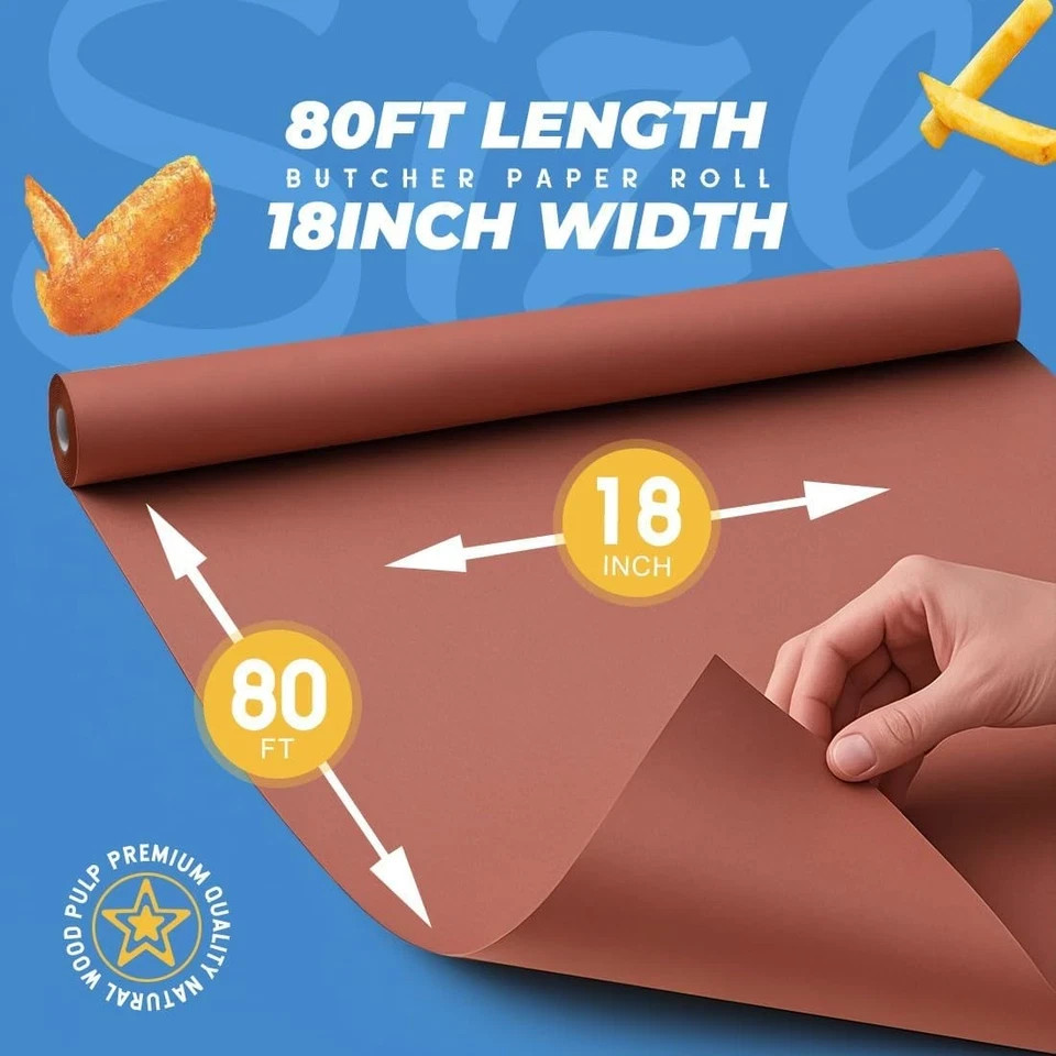 Pink Butcher Paper Roll 18″ X 960″ (80′) for Smoker BBQ Grilling Smoking Meat