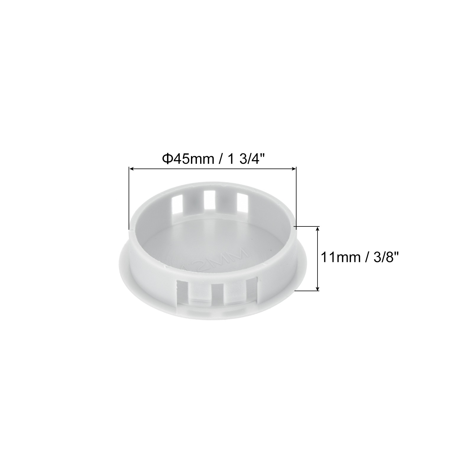 32Pcs 45mm Light Gray Nylon Plastic Round Locking Hole Plugs Insert End Cap