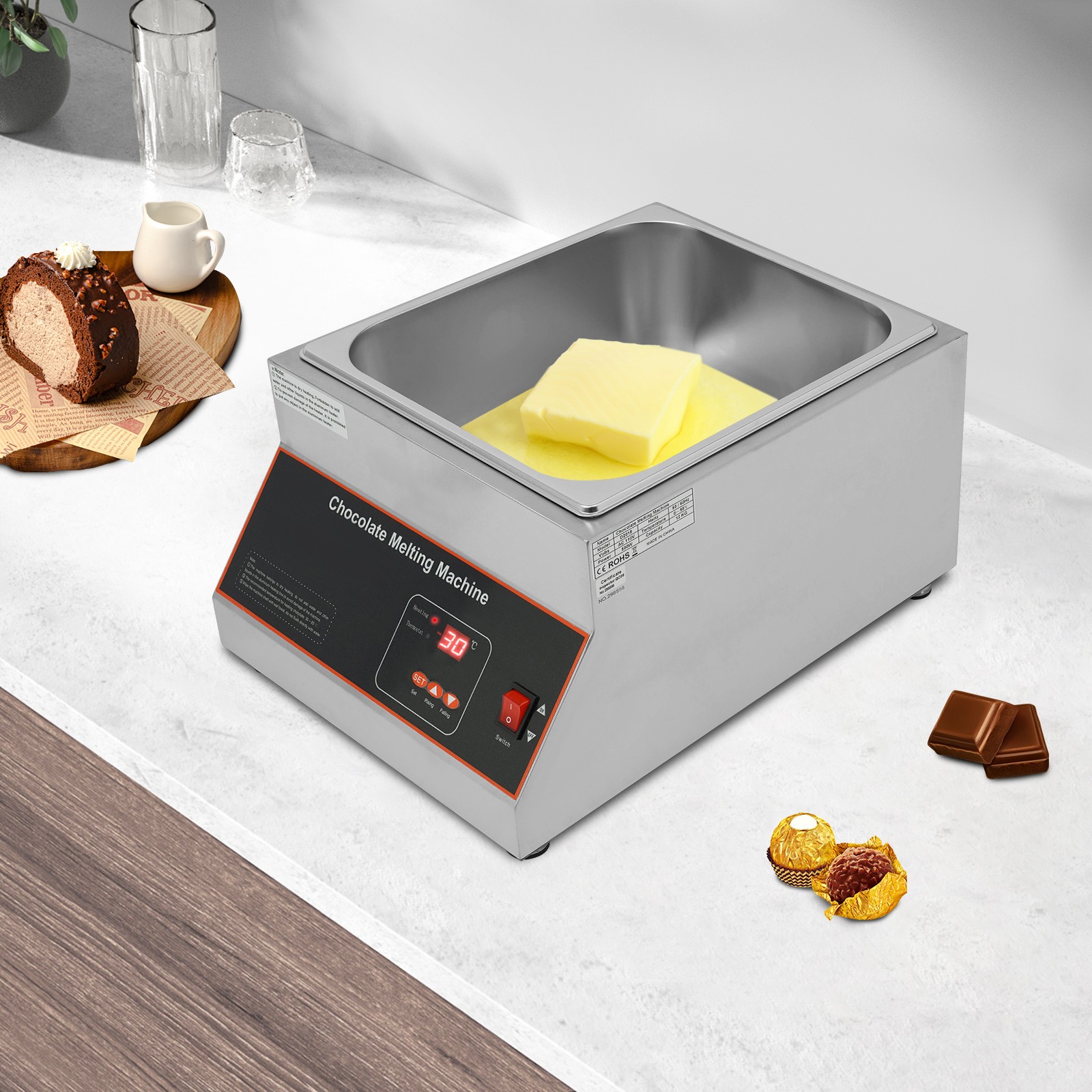 Electric Chocolate Tempering Machine Melter Melting Machine 1 Melting Pot 12kg.