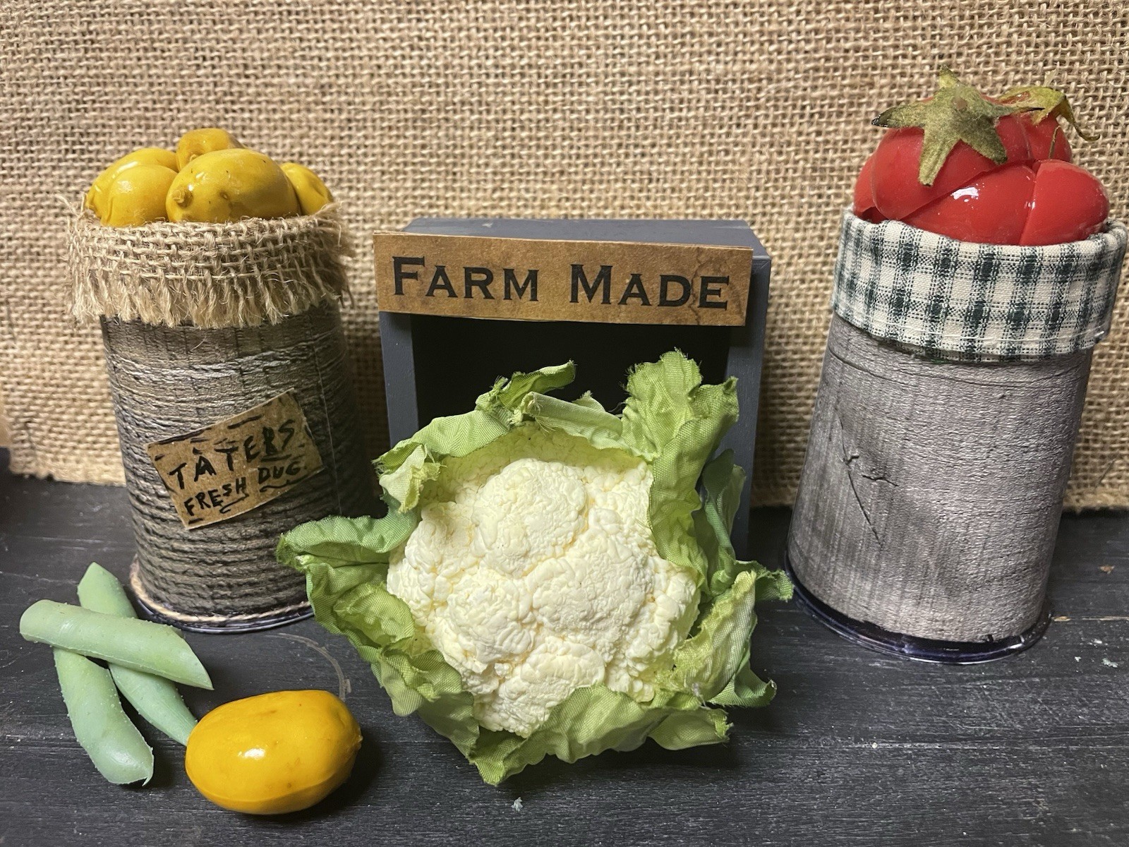 PRIMITIVE FARMHOUSE KITCHEN DECOR FAKE FOOD MINI VEGETABLE CAULIFLOWER – FFVUPS