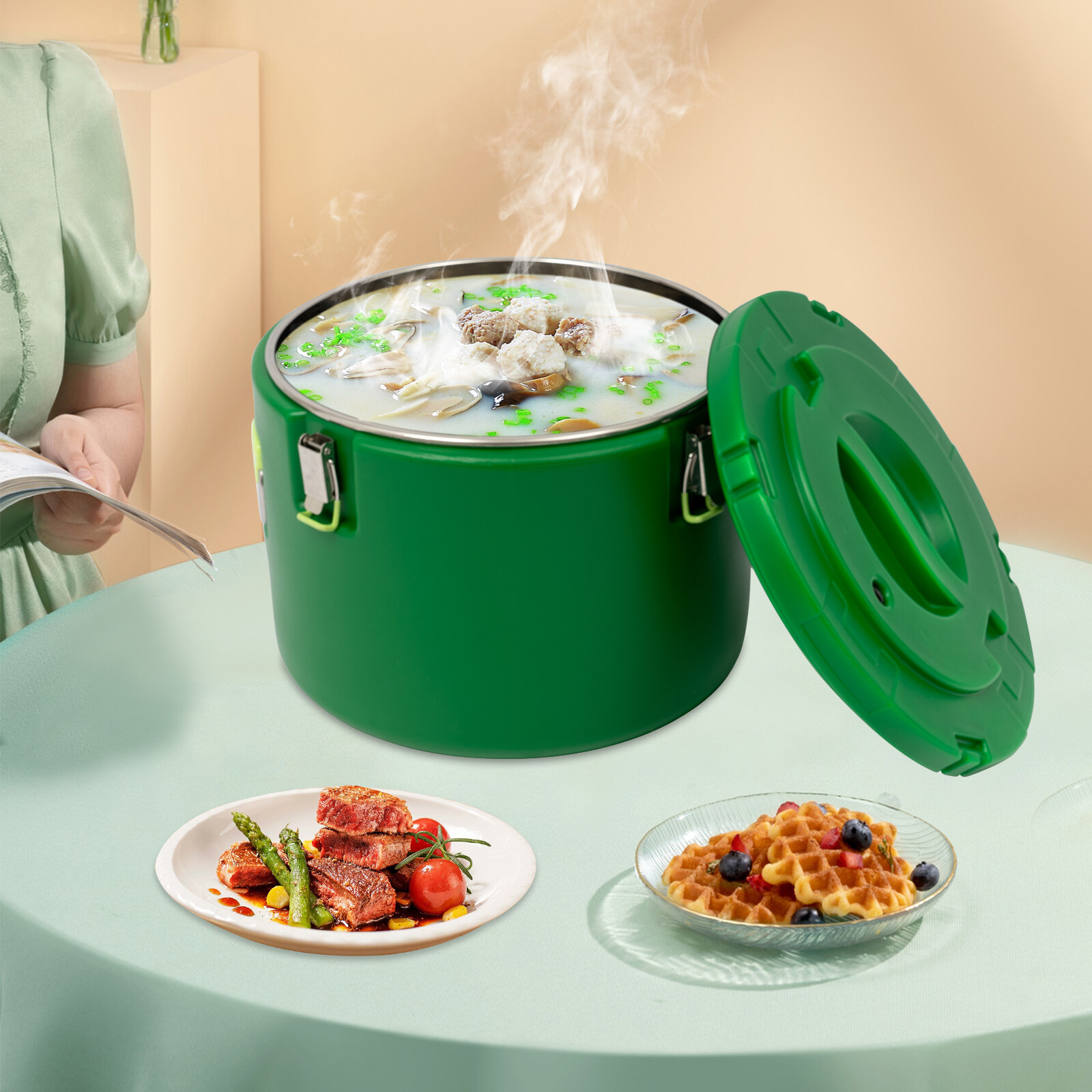 30L Commercial Insulated Bucket Stainless Steel Insulated Soup Container Carrier