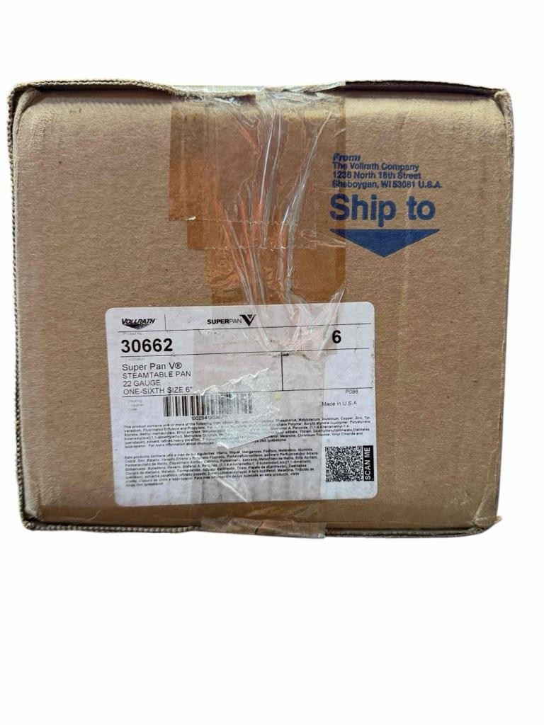 NEW 4 Pieces Vollrath 30662 Super Pan V Steamtable 22 Gauge 1/6 Size 6″