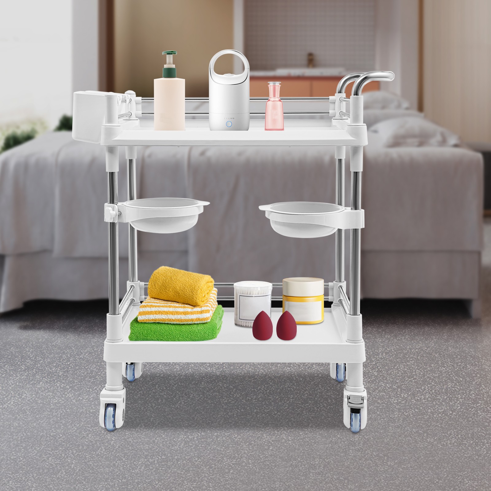 Mobile Utility Cart with Wheels Professional Medical Trolley Cart Storage Cart