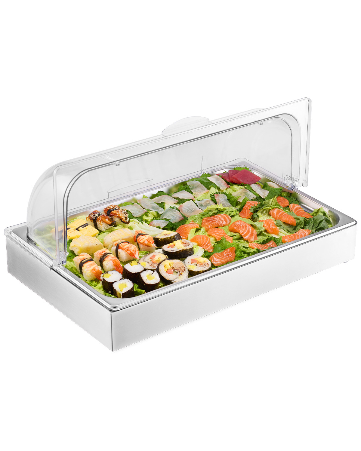 Countertop Food Serving Display Container Condiment Dispenser Tray with Lid