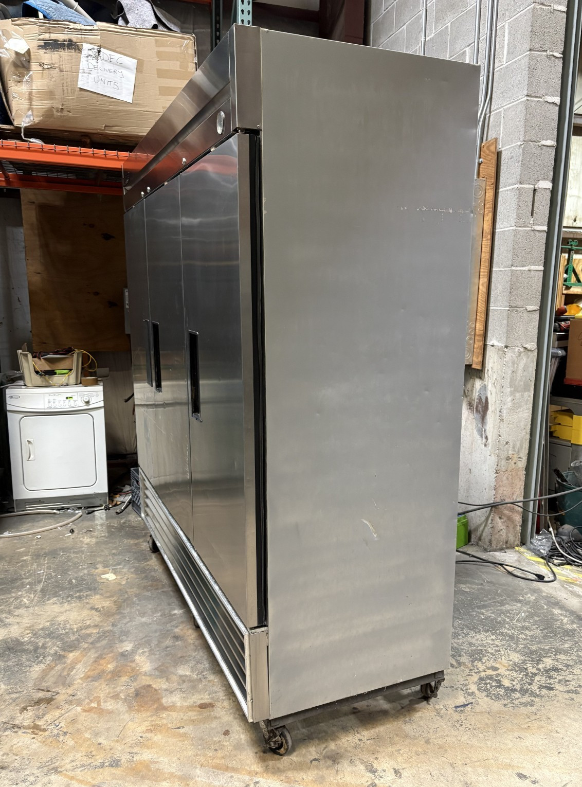 True T-72 HC Reach-In Solid Swing Door Stainless Steel Refrigerator w/ castors