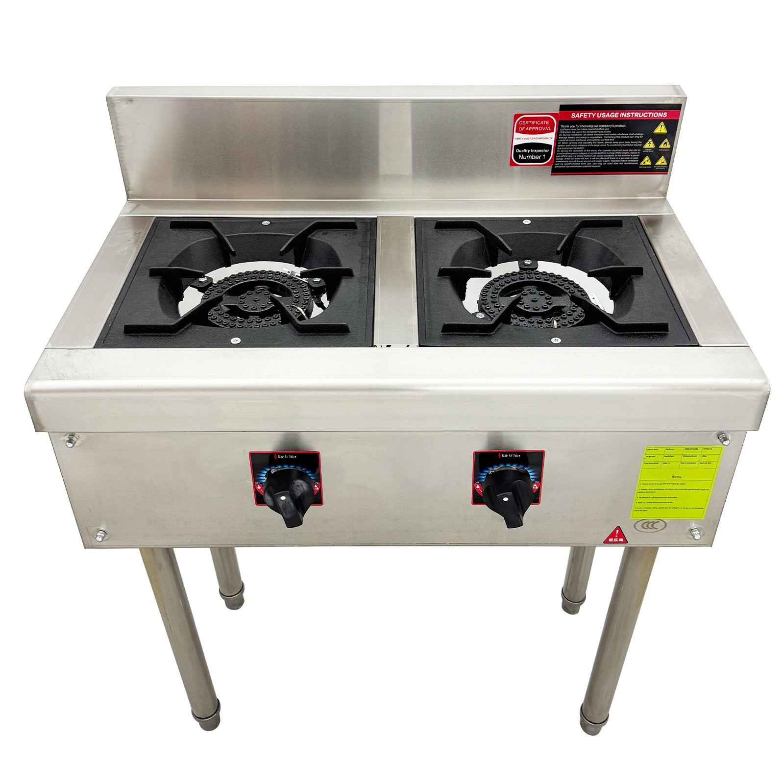 Commercial Floor Model Double Burner Stock Pot Stove Liquefied Gas 4.5kWx2