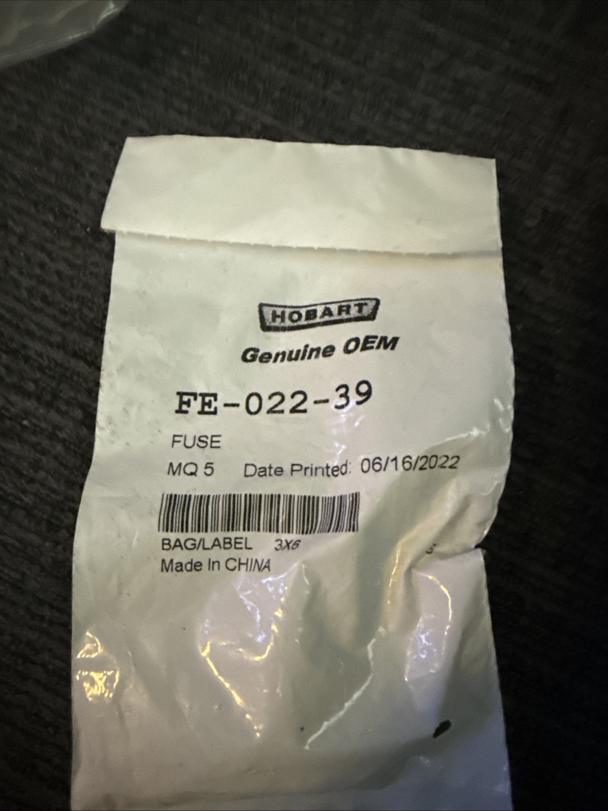 FE-022-39 Hobart Fuse Genuine OEM FE-022-39. Bag Of 5