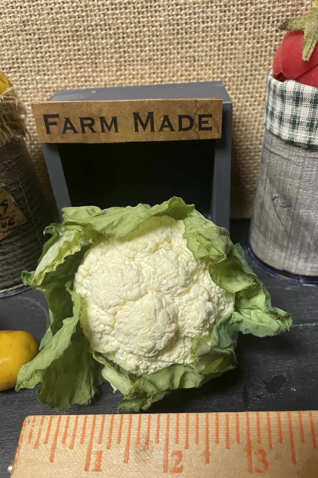 PRIMITIVE FARMHOUSE KITCHEN DECOR FAKE FOOD MINI VEGETABLE CAULIFLOWER – FFVUPS