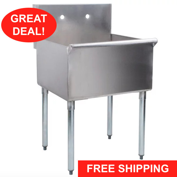 24″ x24″ x 14 Stainless Steel Commercial Utility Sink Prep Hand Wash Laundry Tub