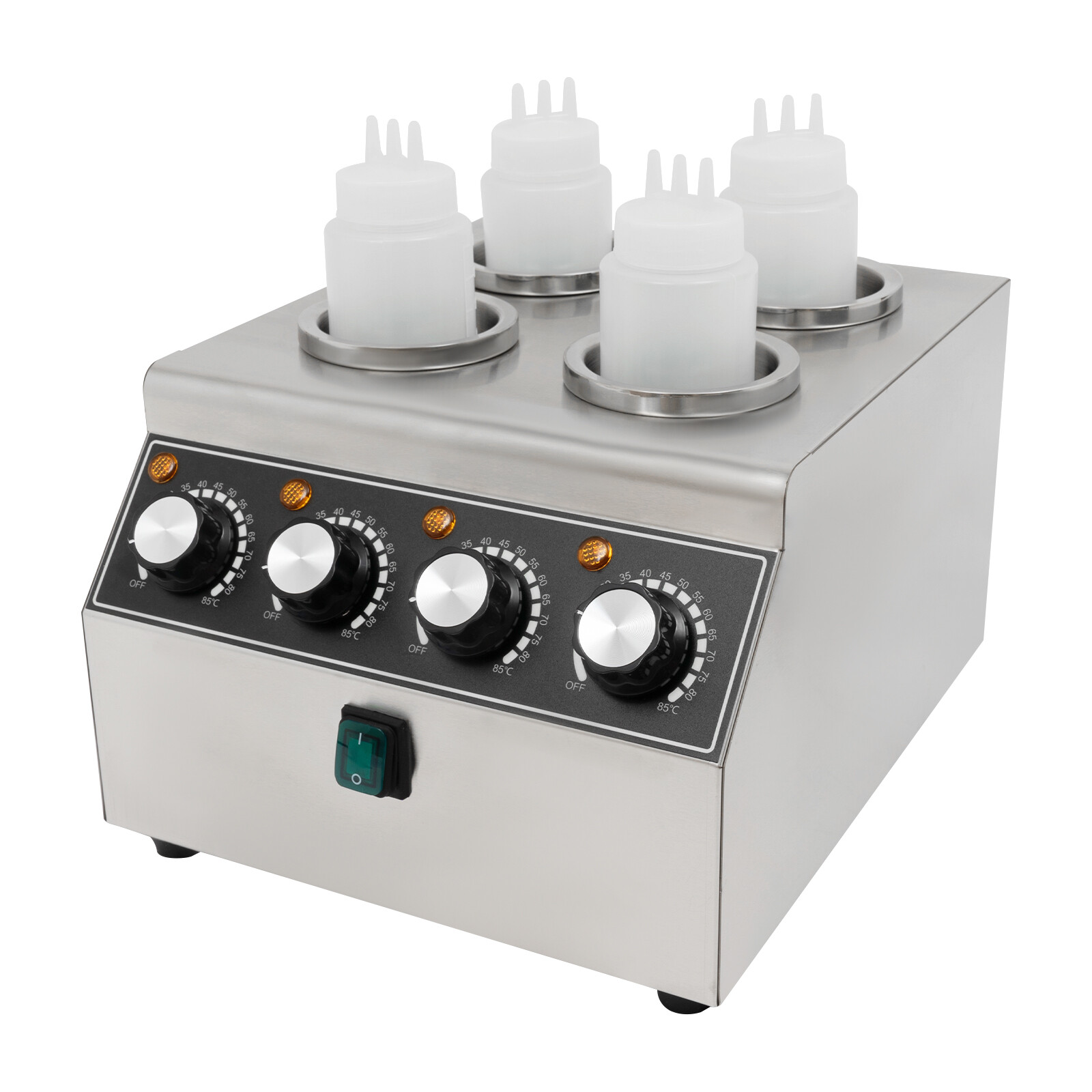 800W Electric Sauce Warm Heat Machine Sauce Warmer Dispenser w/Squeeze Bottle