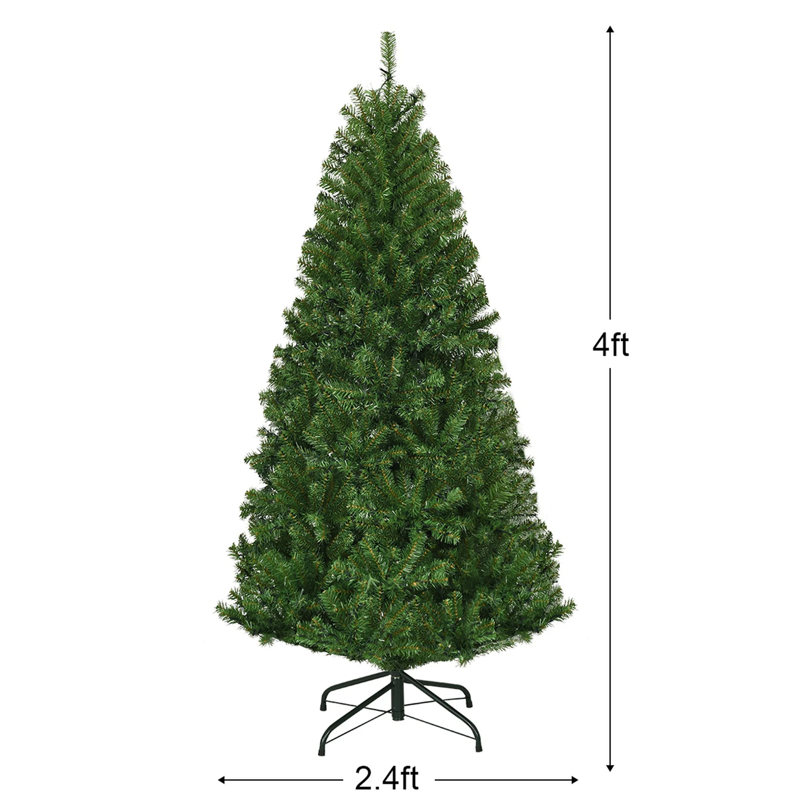 Costway 4Ft Pre-Lit Artificial Tree Hinged 100 LED Lights