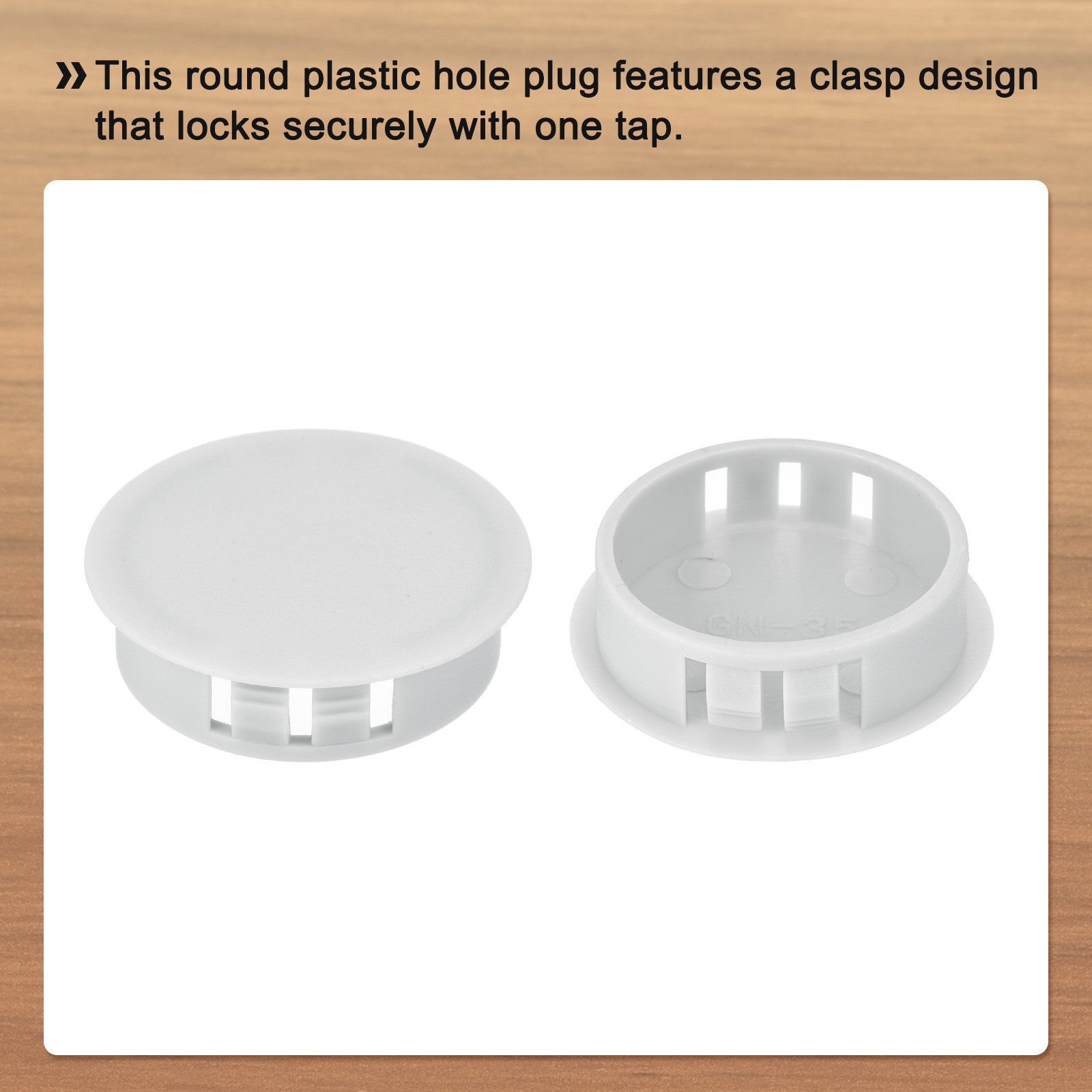 32Pcs 35mm Light Gray Nylon Plastic Round Locking Hole Plugs Insert End Cap
