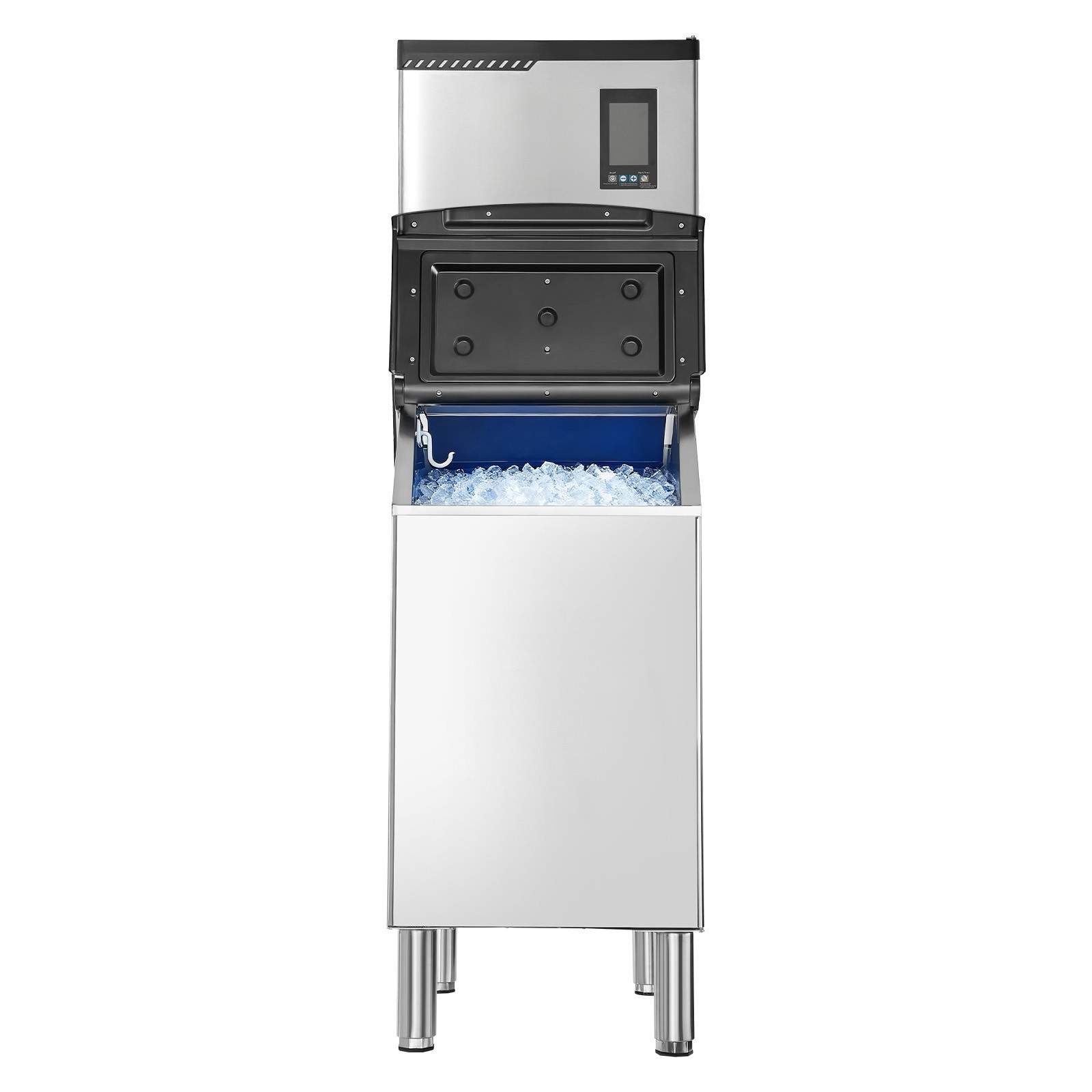 Uimoso 300LBS/24H Commercial Ice Maker W/300LBS Storage Bin and Self-Cleaning