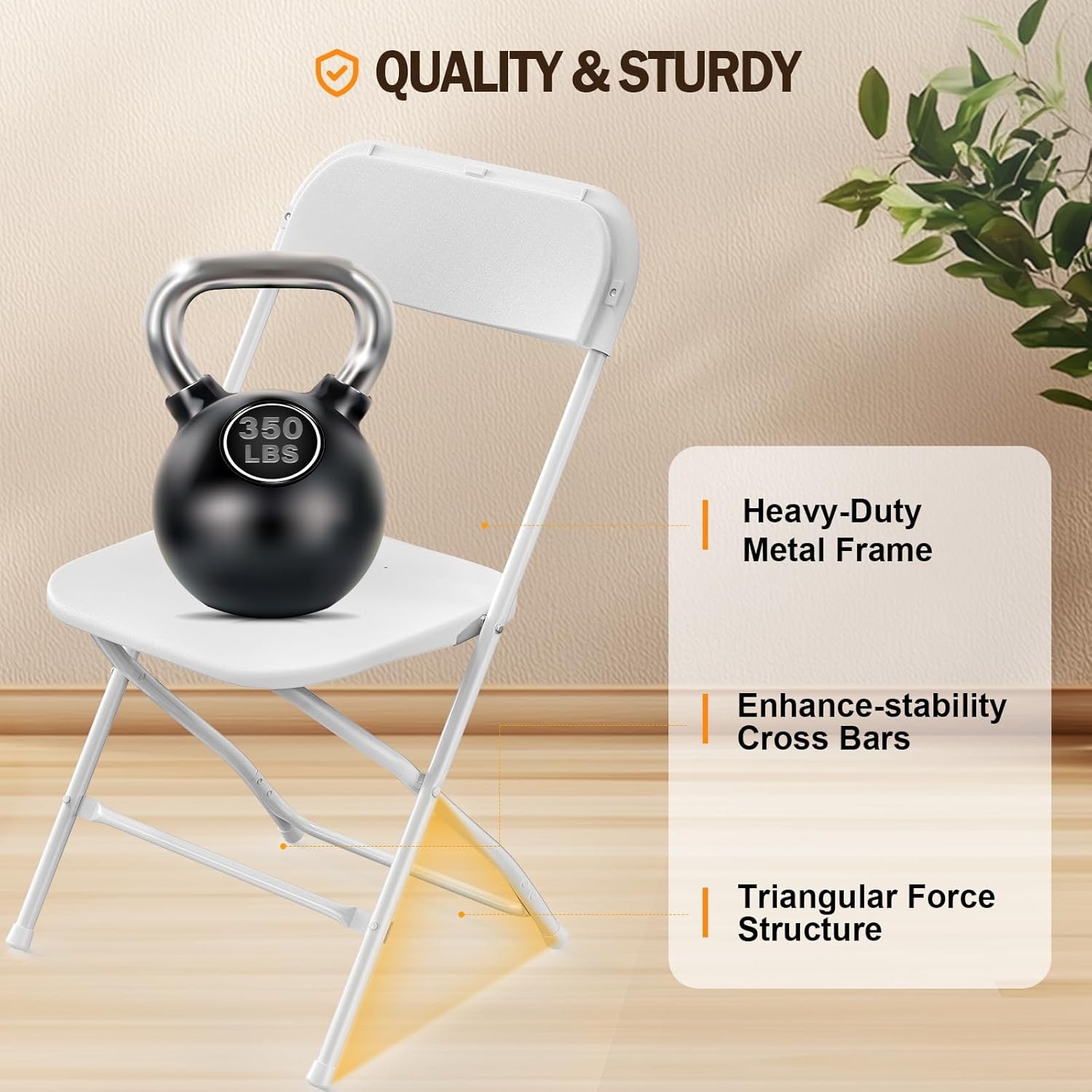 8 PCS Plastic Folding Chairs Stackable Wedding Party Camping Dining Seats Home