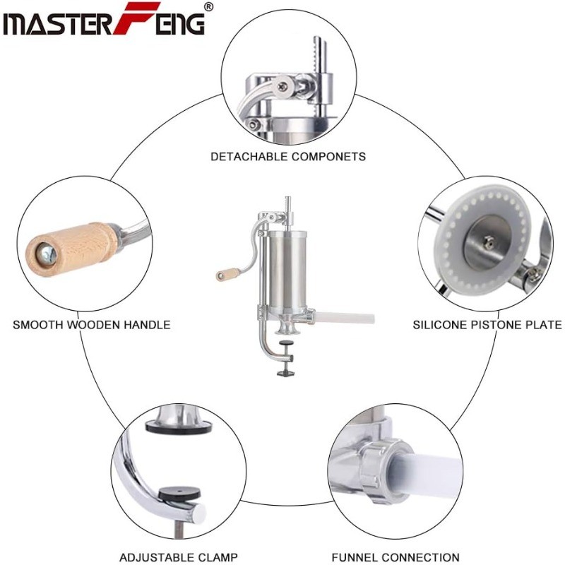 Stainless Steel Homemade Sausage Maker Vertical Meat Filling Kitchen Machine
