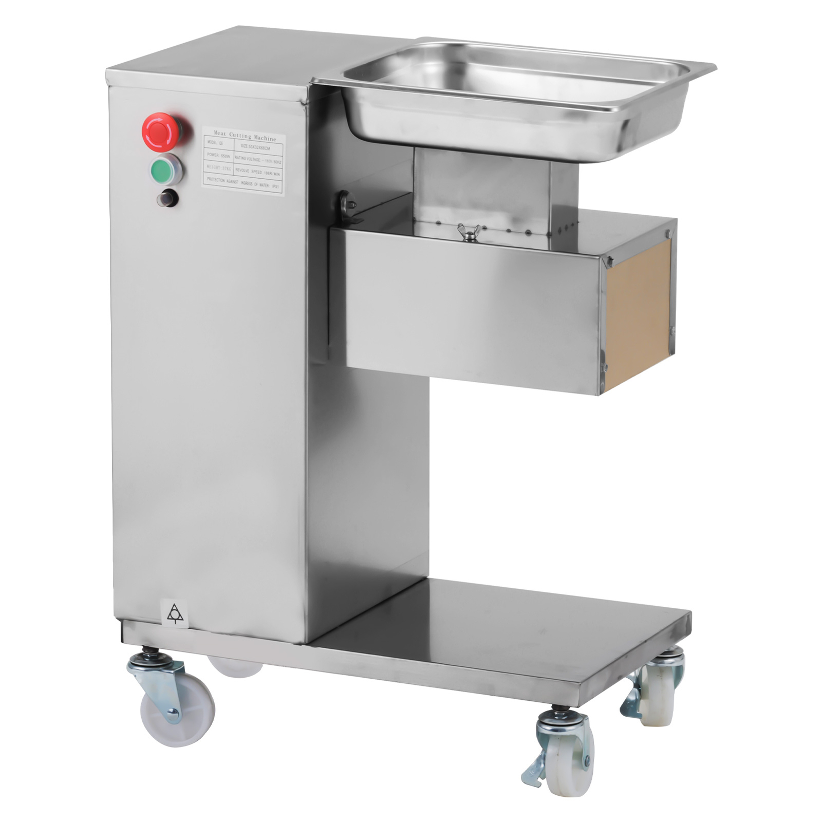 110V QE Meat Cutting Machine Meat Cutter Slicer with 5mm Blade 500KG/H Output