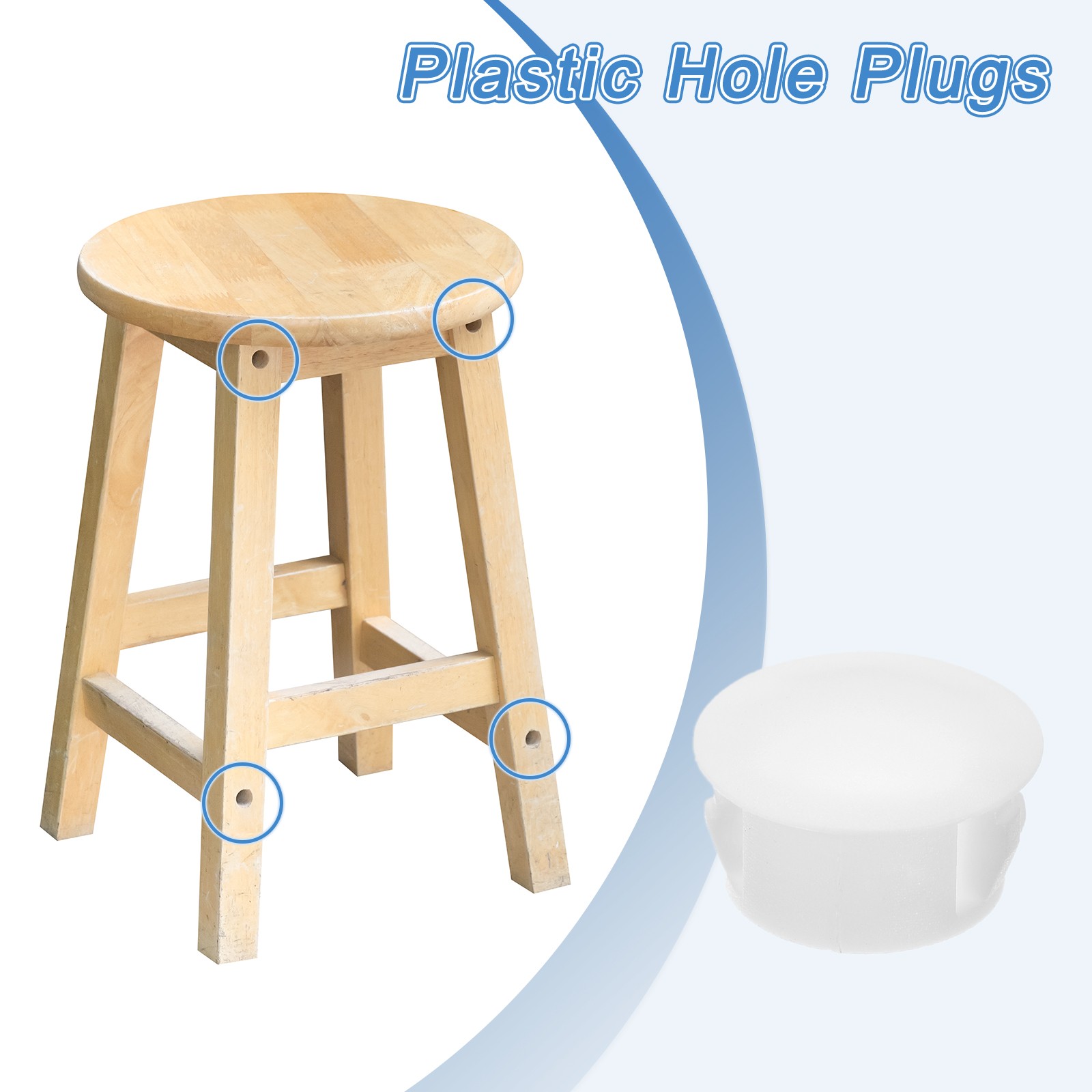 38Pcs 16mm(5/8″) Flush Type Panel Round Snap in Fastener, White