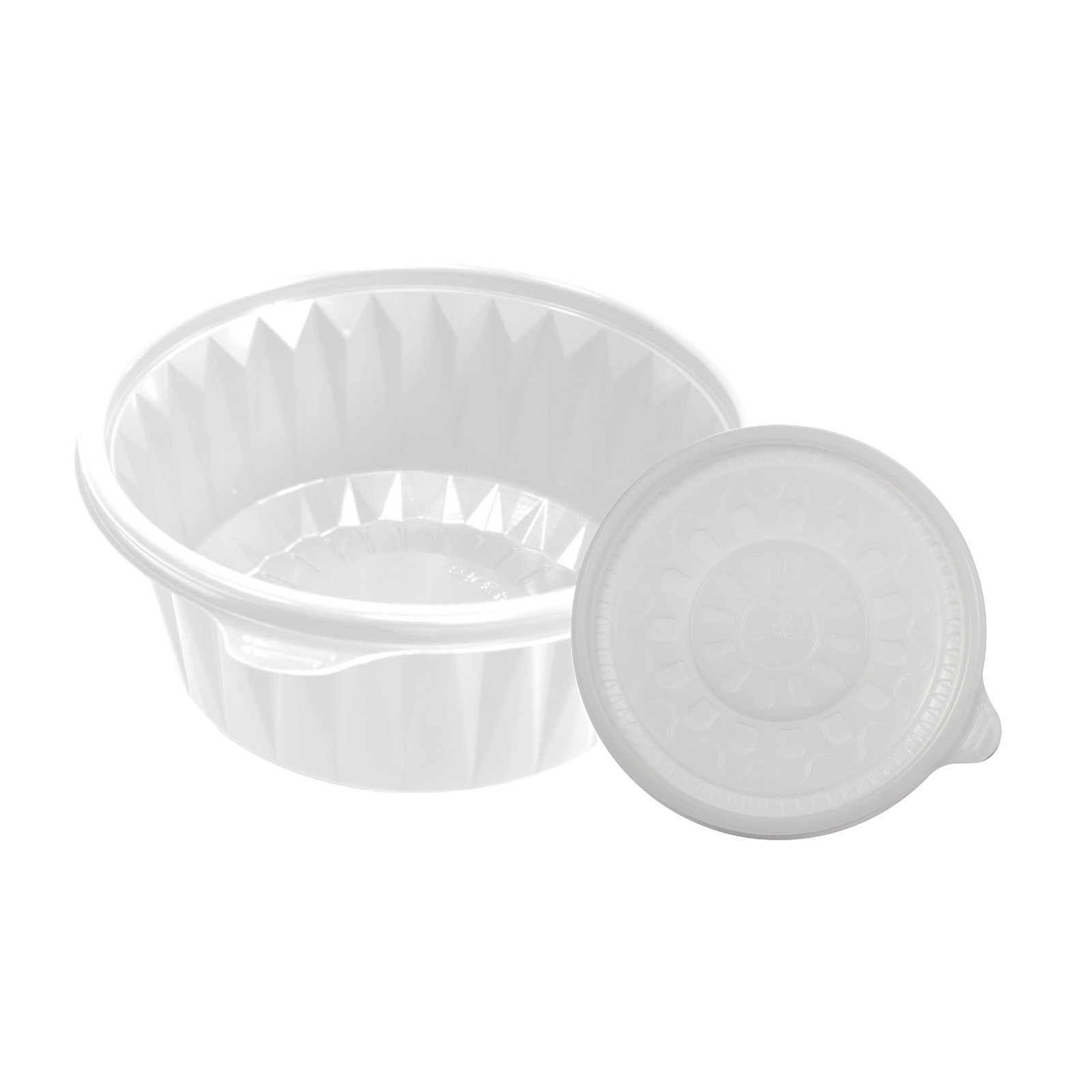 47oz Premium Round ToGo Bowl Set White PP Food Container with Lid 50/100/300pc