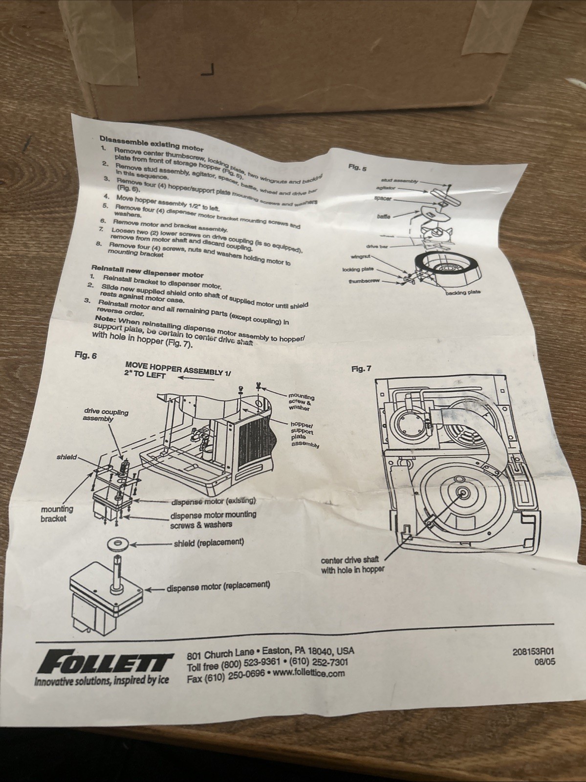 New In Box PD502580 Follett Wheel Motor, C125 Genuine OEM FOLPD502580 31MX78