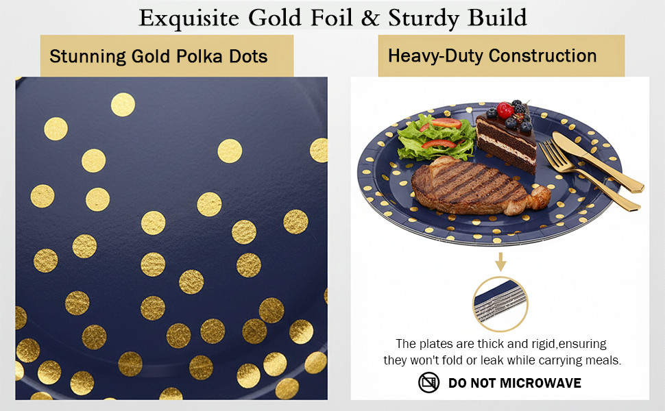 160PCS Disposable Cutlery Set for 20 Guests Blue and Gold Party Cutlery Set