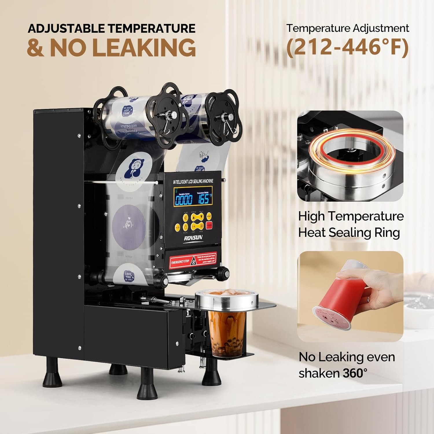 Automatic Cup Sealer Sealing Machine 550-650 Cup/hr Boba Coffee Bubble Tea