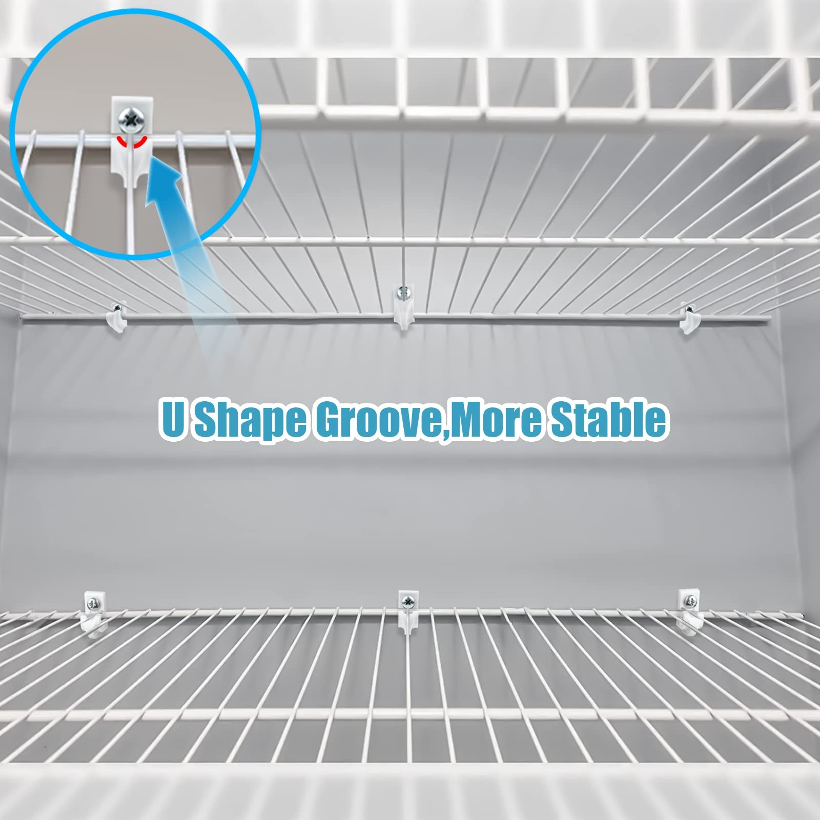 24-Pack Heavy Duty Wire Shelf Clips with Screws for Closet Shelving