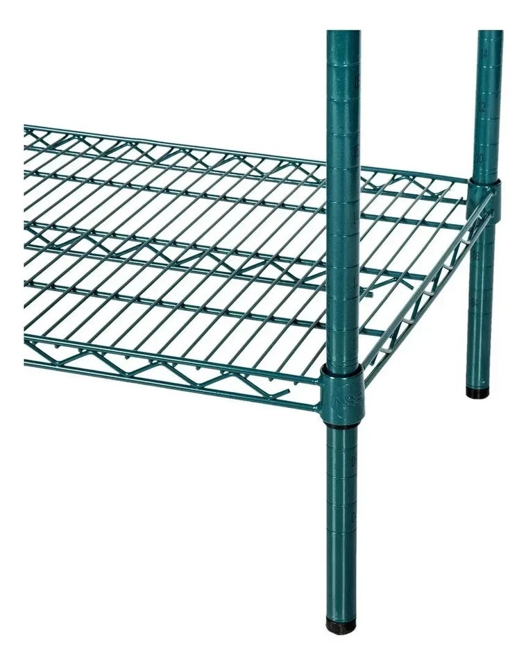 (2 PK) Green Epoxy Wire Shelving Sections 24in Depth 8 Sizes Walk In Cooler NSF