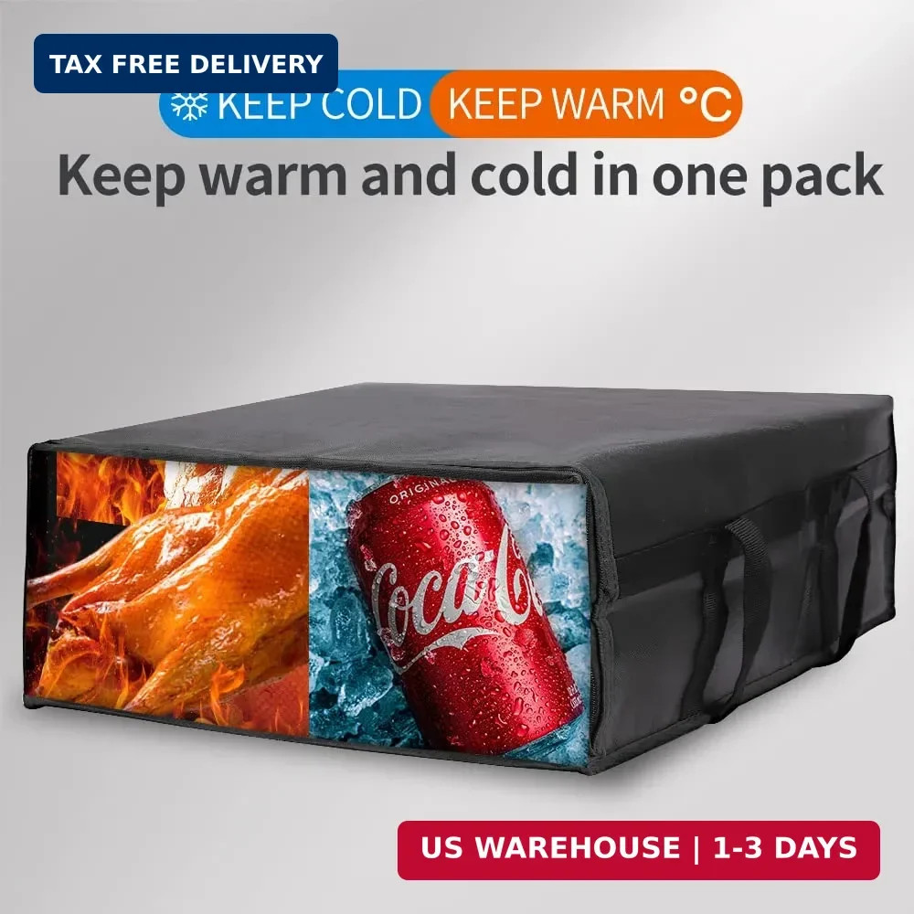 Bodaon Insulated Pizza Delivery Bag, 20″ x 20″ x 8″ Pizza Warmer Bags for Carry
