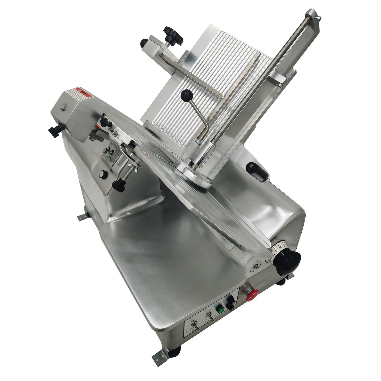 Auto Electric Frozen Meat Slicer Adjustable Thickness 0-15mm w Movable FoodBoard