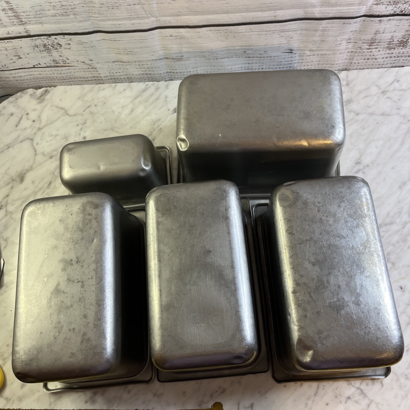 NSF Commercial Metal Pan Lot Stainless Steel 5 Piece 4 8/46 Food Service
