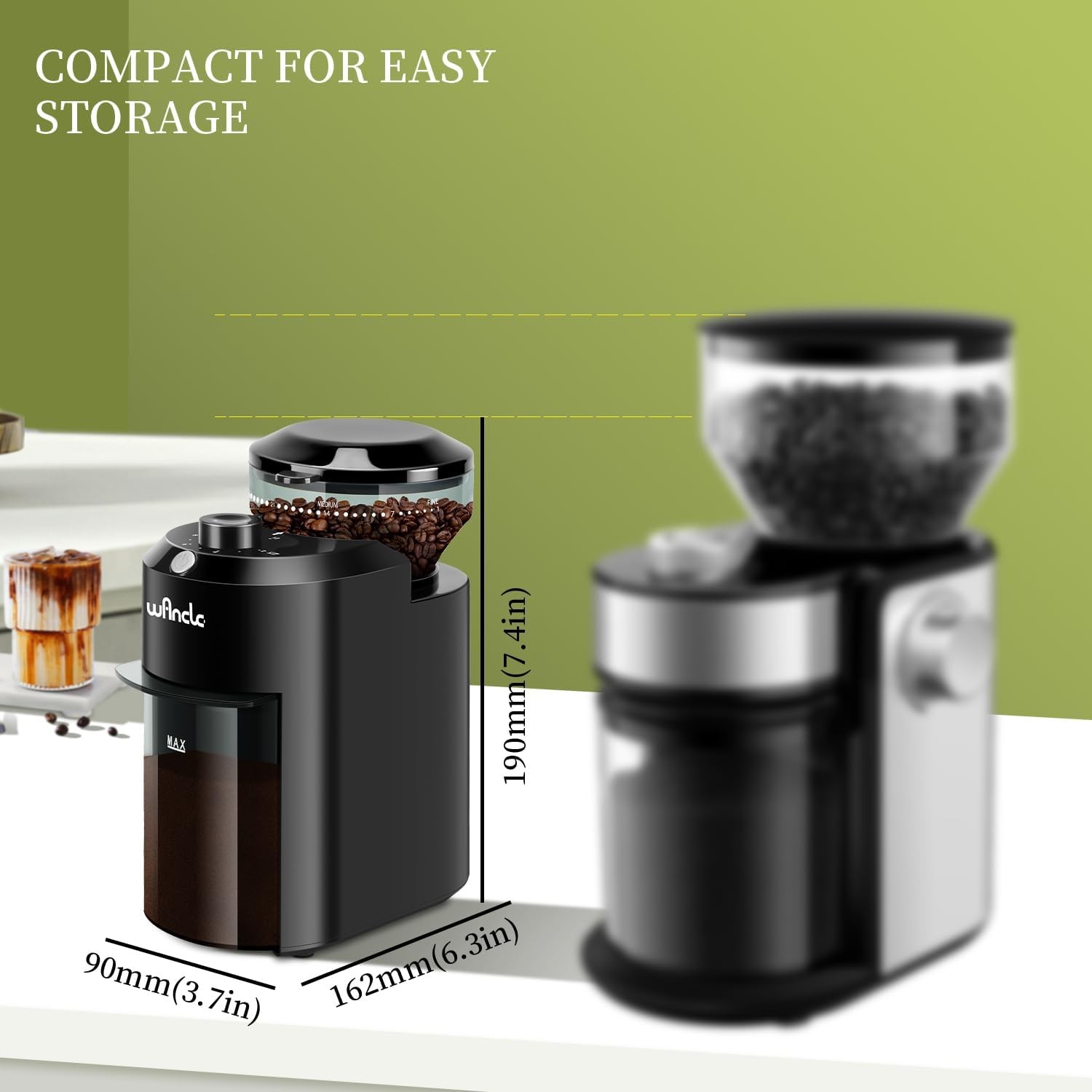 Wancle Electric Burr Coffee Grinder – Adjustable with 28 Precise Grind Settings