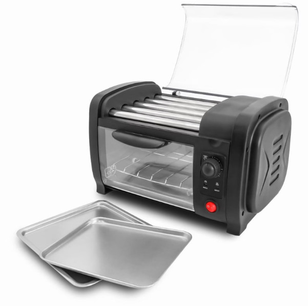Hot Dog Roller Grill & Bun Toaster Oven Countertop Cooker Machine