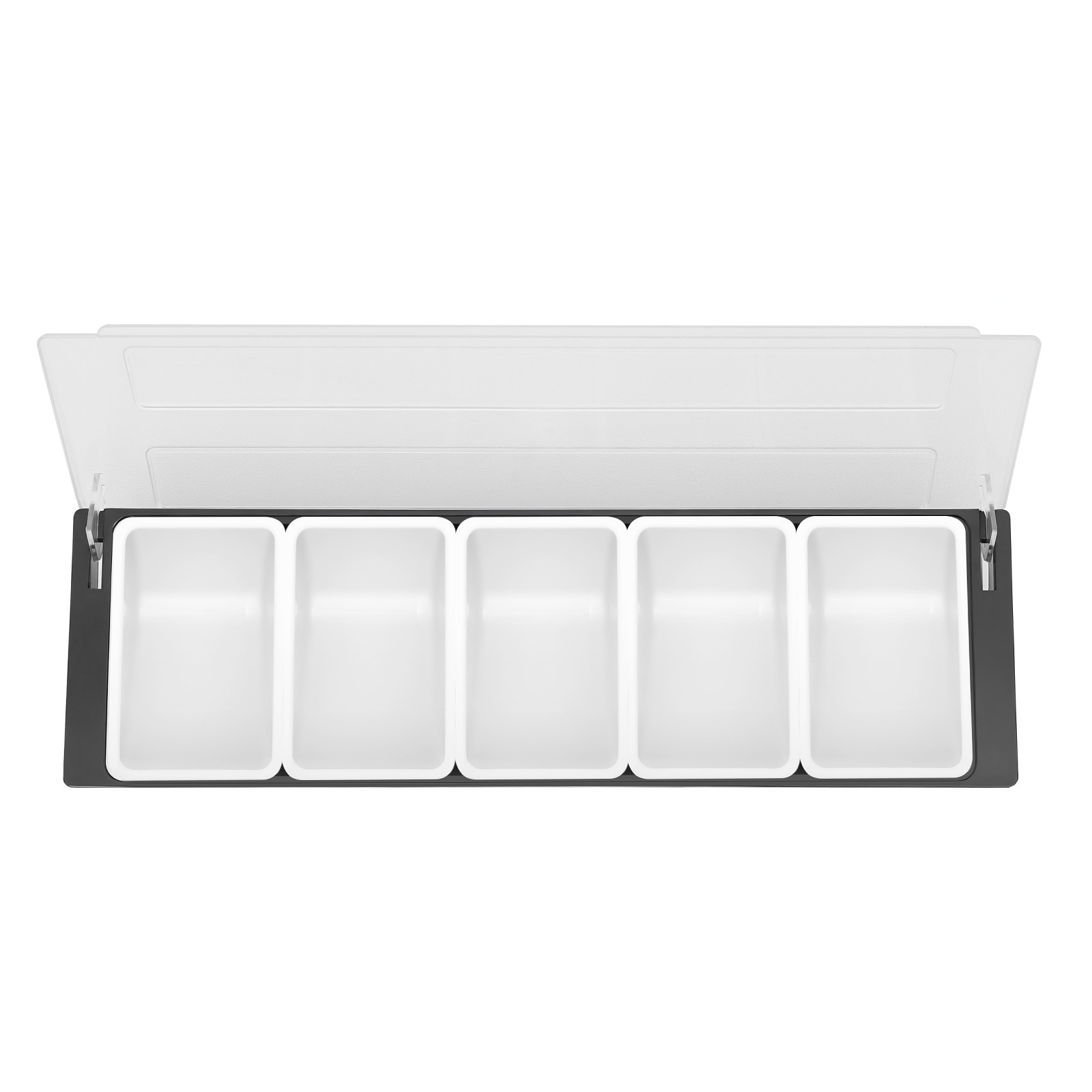 3/5 Compartments Condiment Dispenser Chilled Server Caddy Food FruitSalad Tray