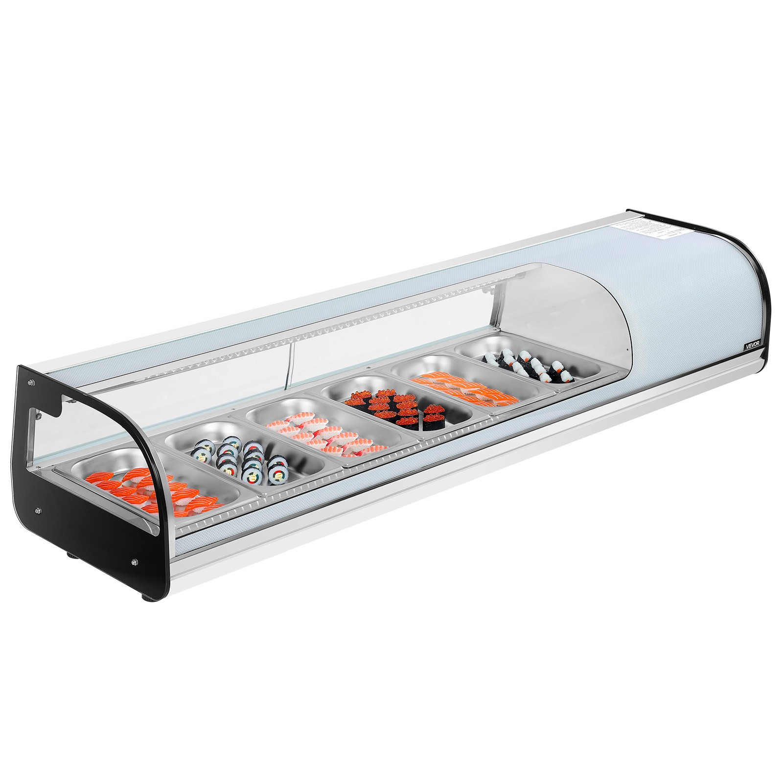 VEVOR Sushi Display Case Refrigerator 2.2 Cu.ft Countertop Sushi Case with 6 Pan